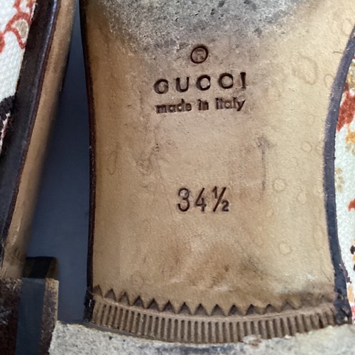 Used GUCCI Women's Loafers Horsebit Canvas Multicolor EU34.5 US4.5 Japan F/S - Picture 17 of 24
