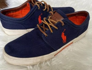 orange canvas sneakers