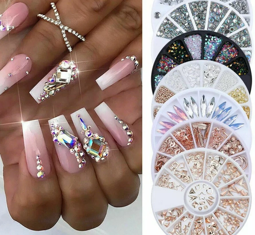 Multicolor Gold Pink Flatback Non Hotfix Nail Art Crystal Rhinestones Shiny  Mix Sizes Nail Art Gems Crystal Hot Fix Flat Back Rhinestone - China  Crystal Nail Rhinestones and Nail Art Gems price