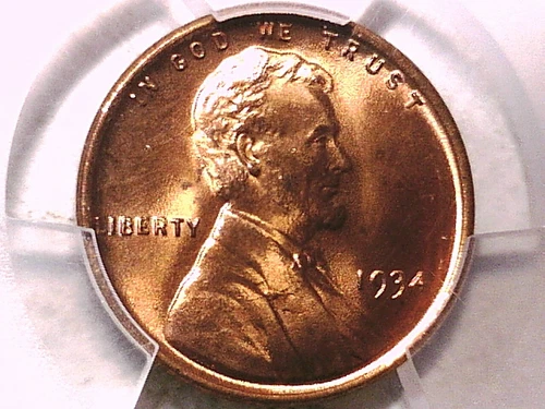 1934 P Lincoln Wheat Cent PCGS MS 65 RD 38588312