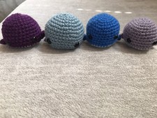 Dark Blue Crocheted Whale With Black Eyes Cute