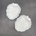 2 Vintage Milk Glass Grape Candy Dishes Plates Bowls 1950s HAZEL ATLAS Retro