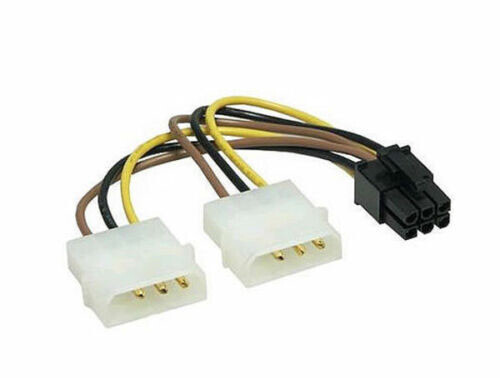Dual 4 Pin Molex IDE to 6 Pin PCI-E Graphic Card Power Connector Cable Adapter - Picture 3 of 3