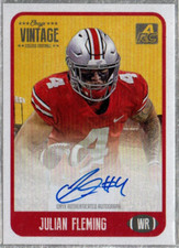 2021 Onyx Vintage College Autographs Blue #CAJF Julian Fleming Auto 