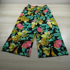 Denim  Co Pants Womens Extra Small P Black Floral Wide Leg Beach Jersey d co