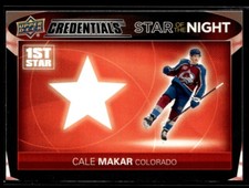 2021-22 Upper Deck Credentials Stars of the Night - First Star Cale Makar