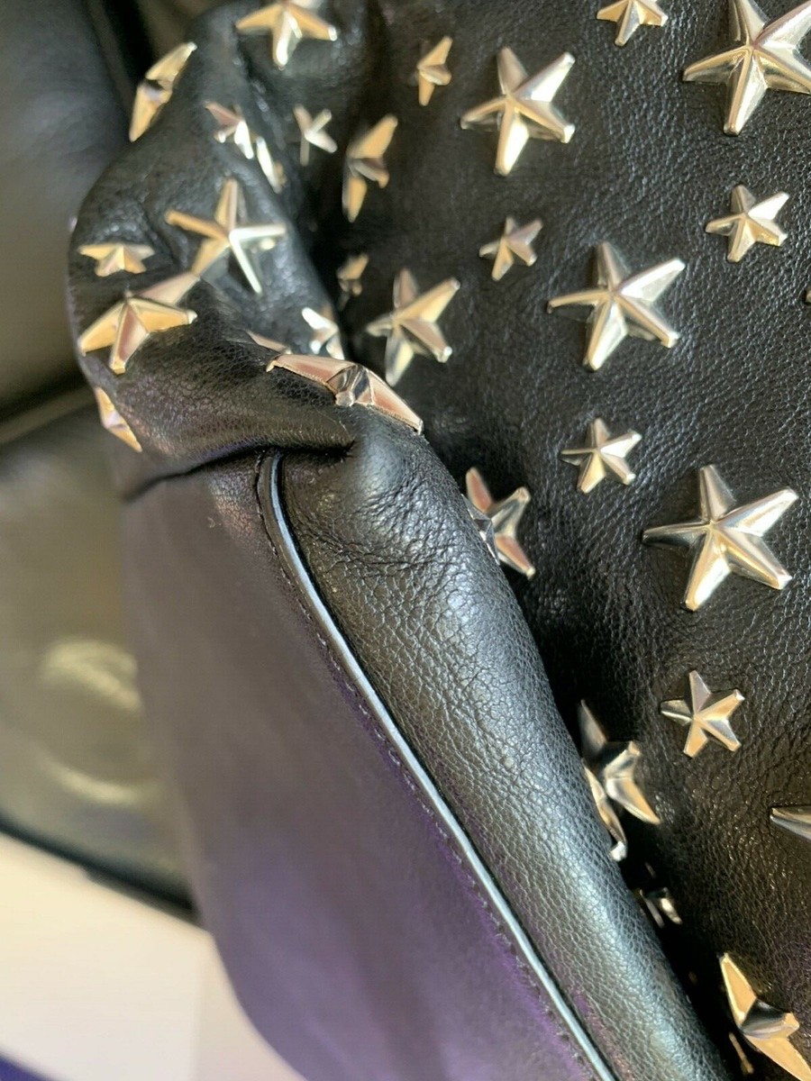 JIMMY CHOO SASHA STAR STUDDED TOTE BAG! BLACK W/SILVER STARS JIMMY CHOO SASHA STAR STUDDED TOTE BAG! BLACK W/SILVER STARS
