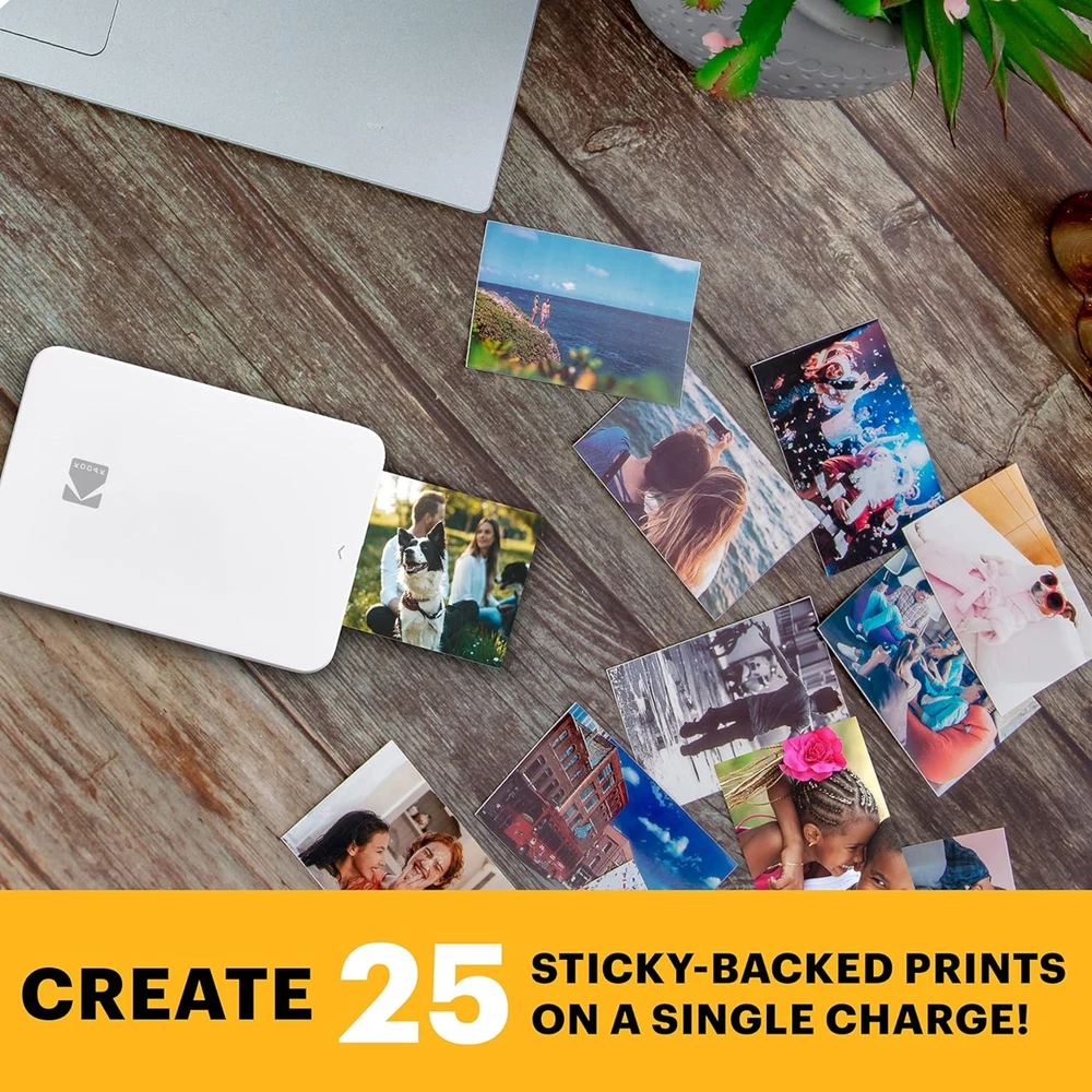 Kodak Step Slim Instant Photo Printer, 2x3” Wireless Portable Printer - White
