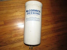 McCORMICK DEERING Old Stoneware LYE 2 Gal Crock Farm Feed Seed Tractor Sign