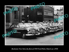 OLD 8x6 HISTORIC PHOTO OF ROCHESTER NEW YORK THE FORD POLICE PATROL CARS 1949