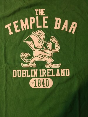 Temple Bar Dublin Ireland Est 1840 Large Tee 2012 Notre Dame vs Navy Weekend 
