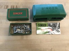 VINTAGE SINGER BUTTONHOLER ATTACHMENT KIT WITH CASE NO. 160506 and accesories