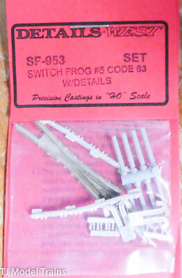 Details West HO #953 Switch Frog #5 Code 83 w/Details