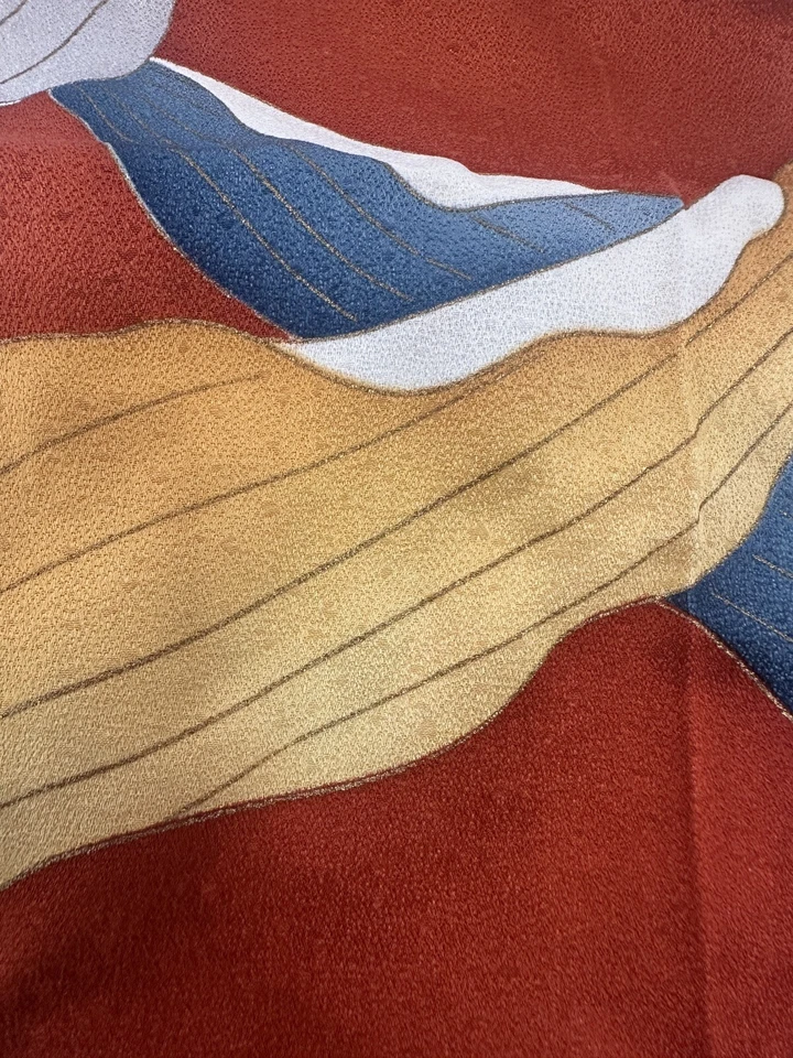 Vintage Japanese kiomono fabric Lot of 10 Bulk 2/3lb 7” x various Length v281 - Image 2 of 4