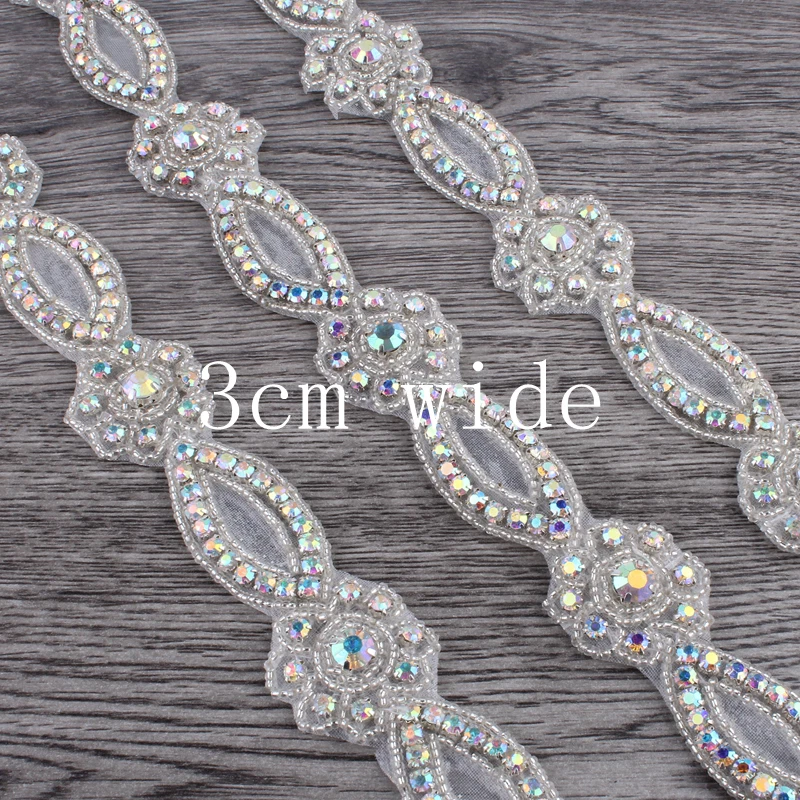 Fantasia de noiva 1 ano aparar miçangas bling costurar na base apliques de cristal strass - Imagem 2 de 4