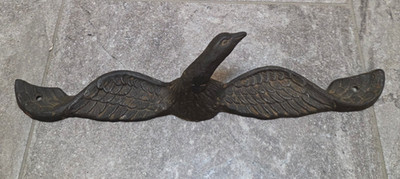Vintage Cast Iron Bird eagle 13.5 inches decoration hanger hook vtg