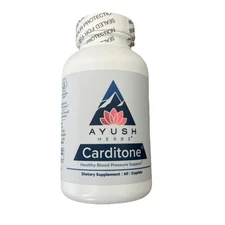 Ayush Herbs Carditone Cardiovascular Supplement - 60 Caplets - EXP 06/2028