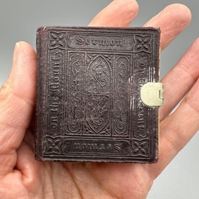 RARE The Sermon on the Mount 1855 thumb book Longman & Co leather binding gothic