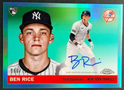 2025 Topps Chrome Platinum - Ben Rice #CPA-BR Yankees - RC Aqua AUTO /150