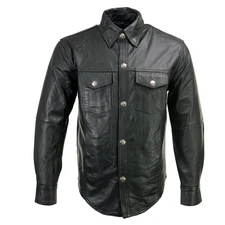 Milwaukee Leather Men's Casual Biker Shirt in Premium Black