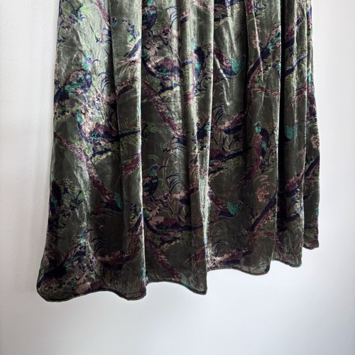 House Of Bruar Velvet Skirt Size 14 Green Pheasant Country Lined Autumn - Picture 5 of 13