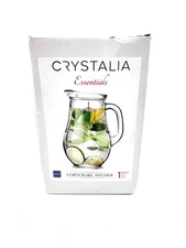 Crystalia Essentials 1 Piece Clear Corncrake Glass Pitcher With Handle -