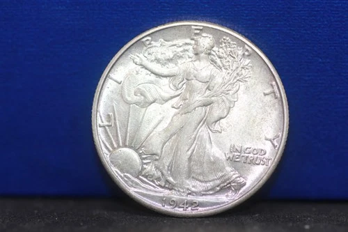 1942 50c Walking Liberty Half Dollar Gem BU! 90% Silver "Heavy Mint Luster"