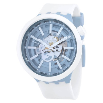 #ad Swatch Big Bold Whice Quartz Blue Dial Unisex Watch SB03N103 $122.96