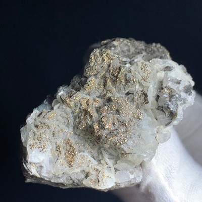 43G Fool's Gold Pyrite with Clear Quartz Healing Crystal Stone
