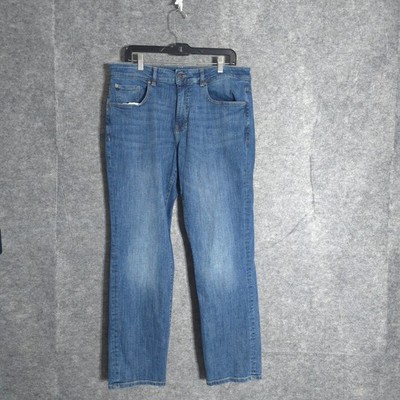 Warp + Weft Chicago Straight Jeans Men 35x32 Blue Tortoise ORD Denim Pants Solid