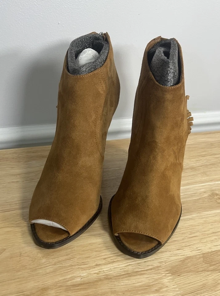 Cuña con flecos de ceniza suela superior de cuero genuino gamuza talla (39) / 8,5 Foto 2 de 4