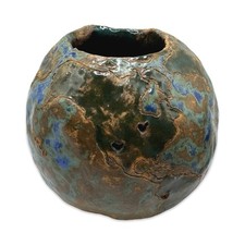 Vintage Bad Student Pottery Globe Earth Planet Bowl Trinket Dish