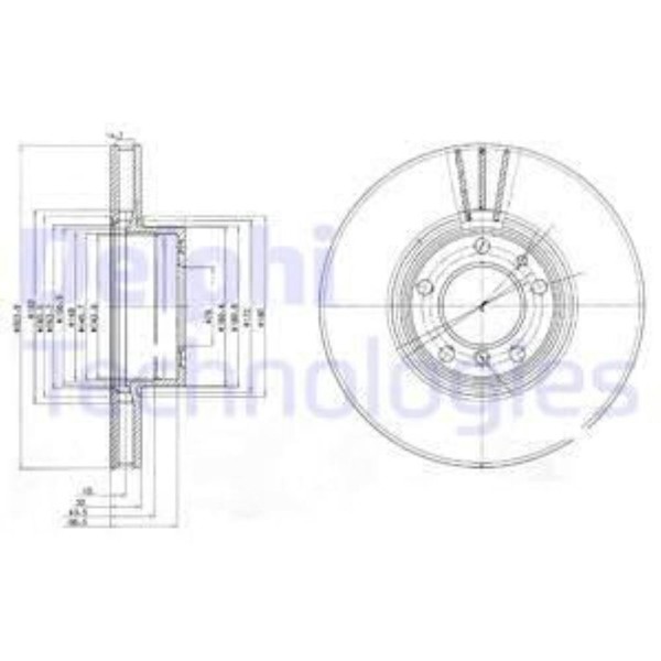 Delphi 2X Bremsscheibe Vorne Ø324 Mm BelüFtet Unbeschichtet FüR BMW 5Er Touring-image