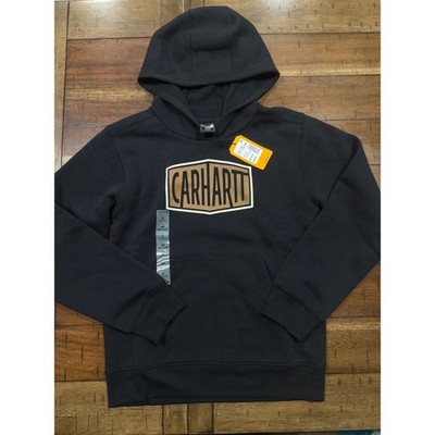 Carhartt Boys Caviar Black Long Sleeve Graphic Hoodie Size M 10/12 NWT