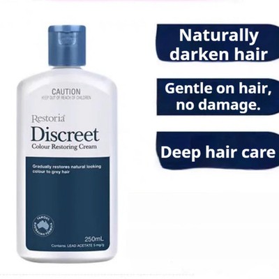 1x Restoria Discreet Hair Cream Gradual Grey Hair Color Restorer Treatment