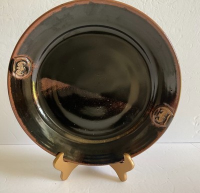 Vintage Large Bruning Pottery Clay Charger Signed 13''