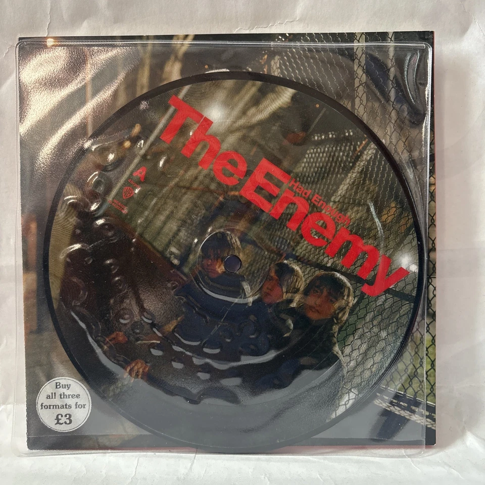 The Enemy Had Enough 7” Vinyl Single 2 Part Set Picture Disc Excellent Condition - Image 4 of 4