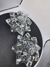 Set Of Two Star Shaped Thick Glass Tealight Candle Holder