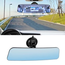 Auto Inside Rearview Mirror with Suction Cup, 12 Inch HD Wide Suction Cup/Blue