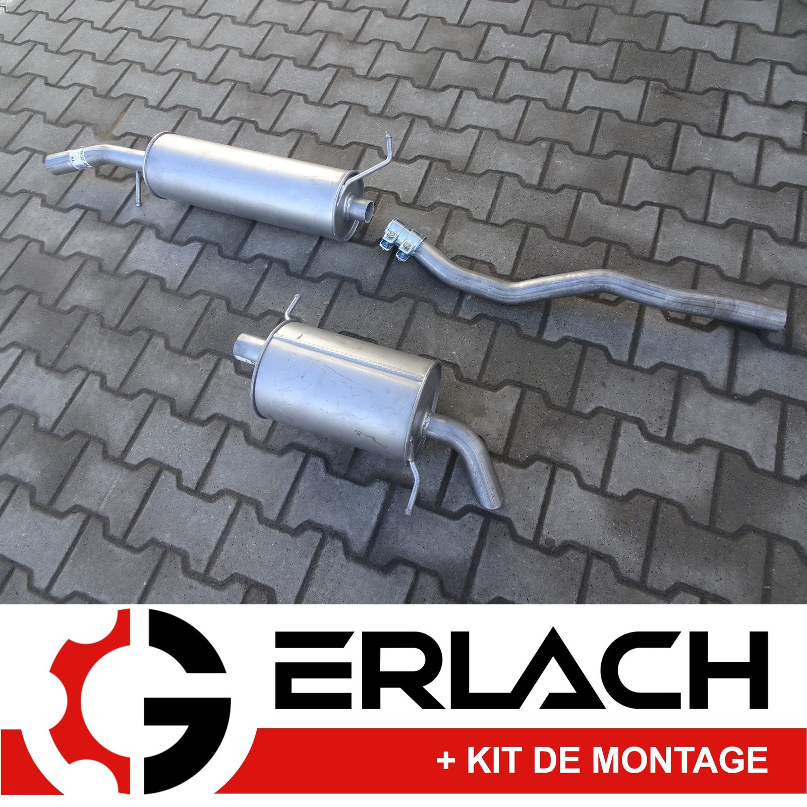 Silencieux d'échappement pour Ford Galaxy 2.3i et VW Sharan en acier galvanisé