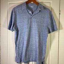 Old Navy Mens Soft Washed Jersey Polo Shirt Light Blue Heather Large Golf School