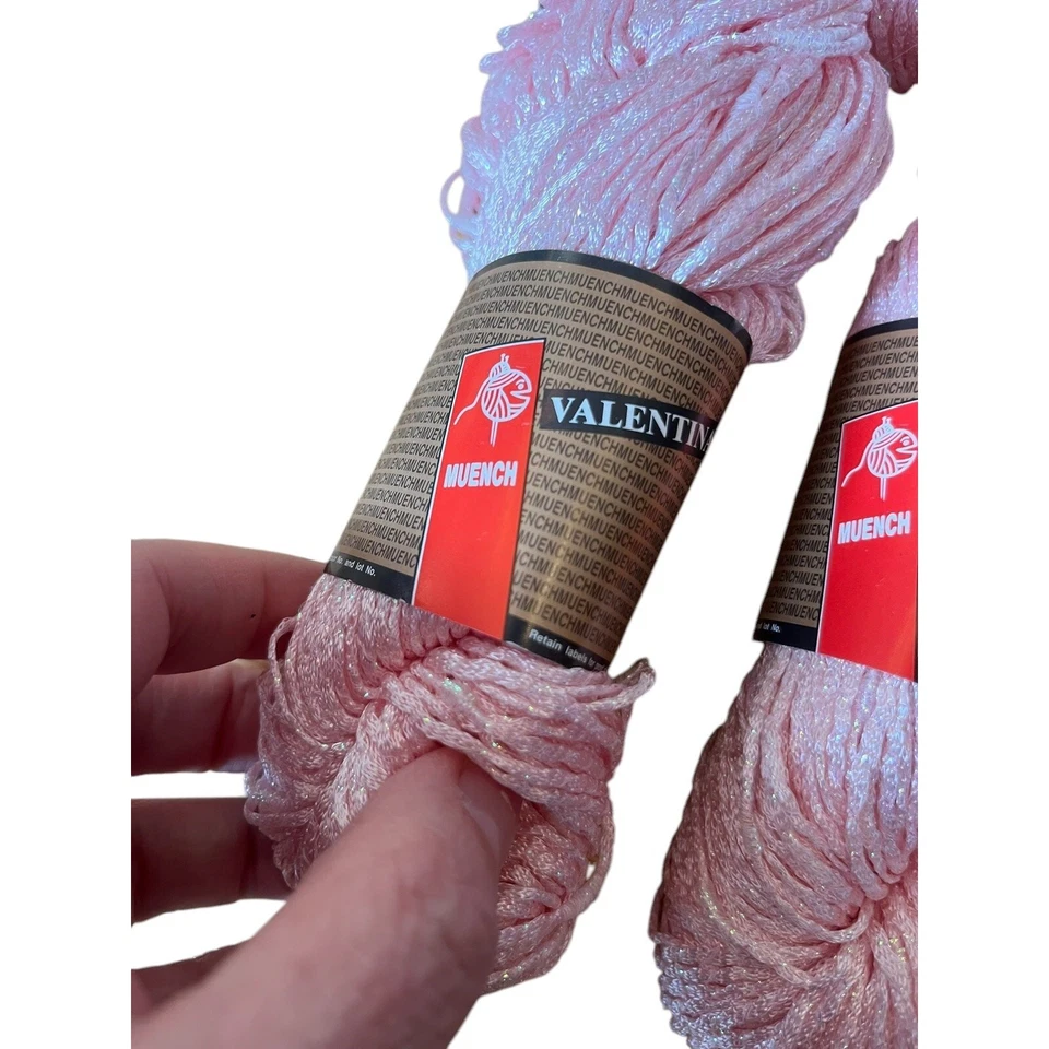 Lote De 8 Madejas De Hilo Valentina De Colección Rosa Con Brillo Italia 50 Gr Ea Viscosa Foto 3 de 4