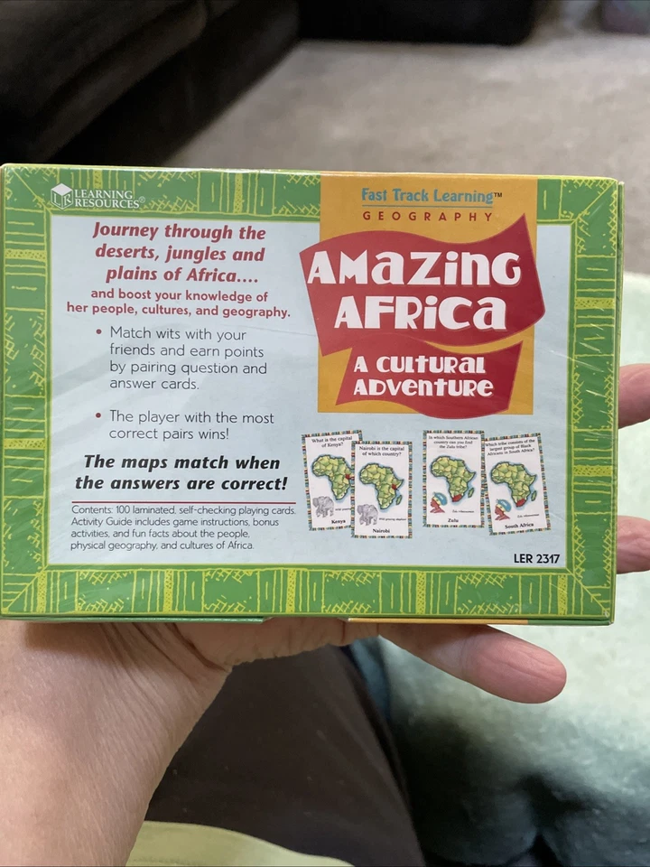 Kids Fast Track Learning Geography Amazing Africa Card Game New Sealed - Image 2 of 4