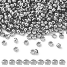 Ipotkitt 1000 Pcs 2.5mm Small, 1000pcs-Stainless Steel Spacer Beads-2.5x1.5mm