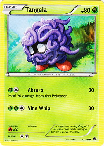 Tangela - 4/160 - Common (Lp) Primal Clash - Grass Pokémon