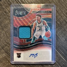 LaMelo Ball 2020-21 Panini Select Red Wave Prizm Rookie Patch Auto RPA Hornets
