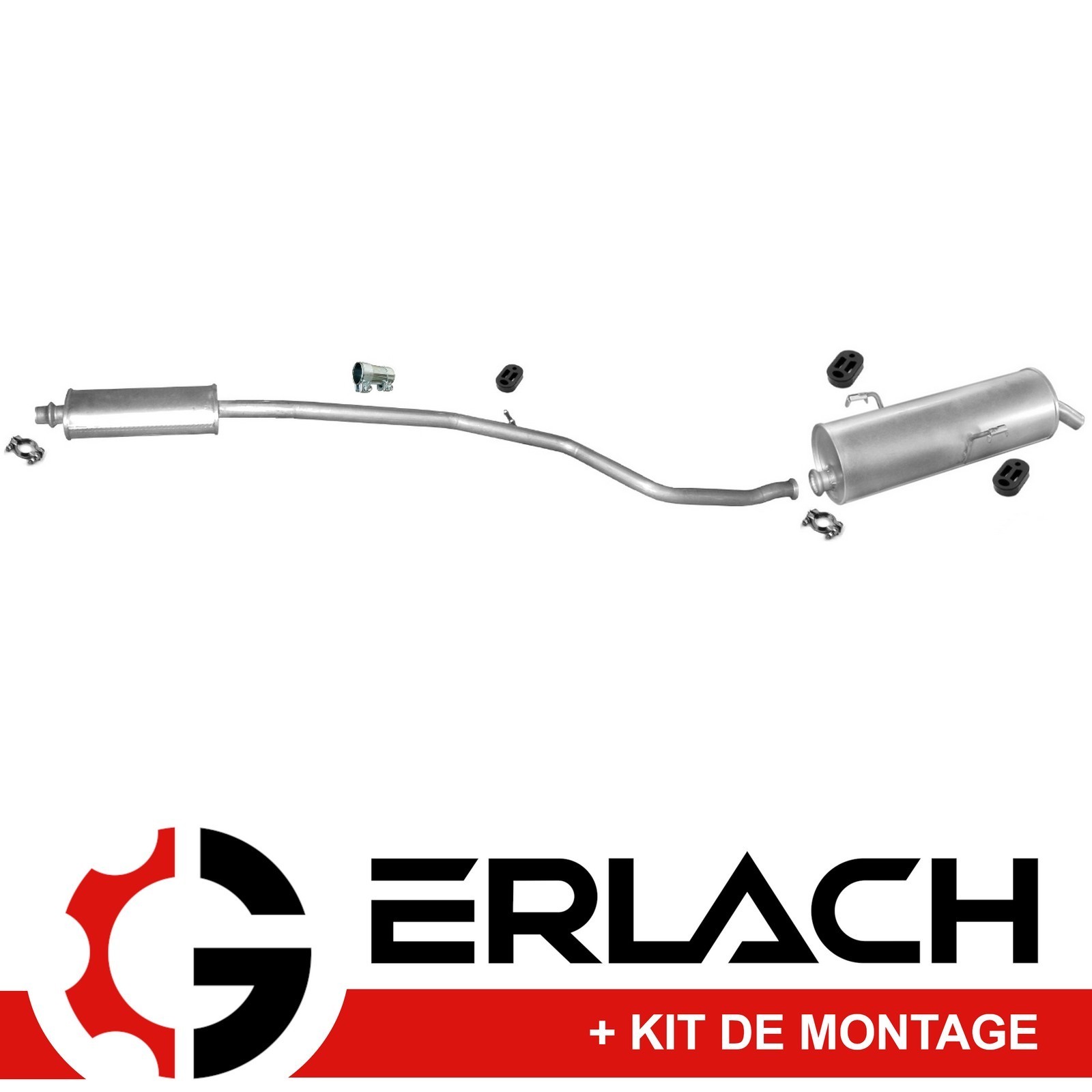 Silencieux d'échappement pour Peugeot 206 1.6i 16V 3095 en acier haute résistance