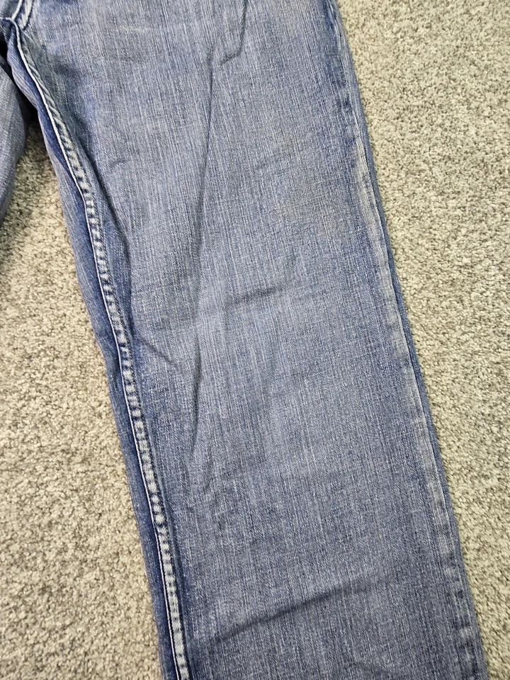 Pantalones de mezclilla Ecko Unltd para hombre W32 azul calce holgado desgastado bordado Y2K Foto 4 de 4