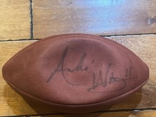 Andre Ware HOUSTON Signed GAME USED Wilson NFL Football RAIDERS EQ MANAGER