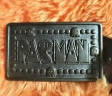 Pacman Belt Buckle With Original Belt 1980 Bally Midway Mfg Co LEE NYC